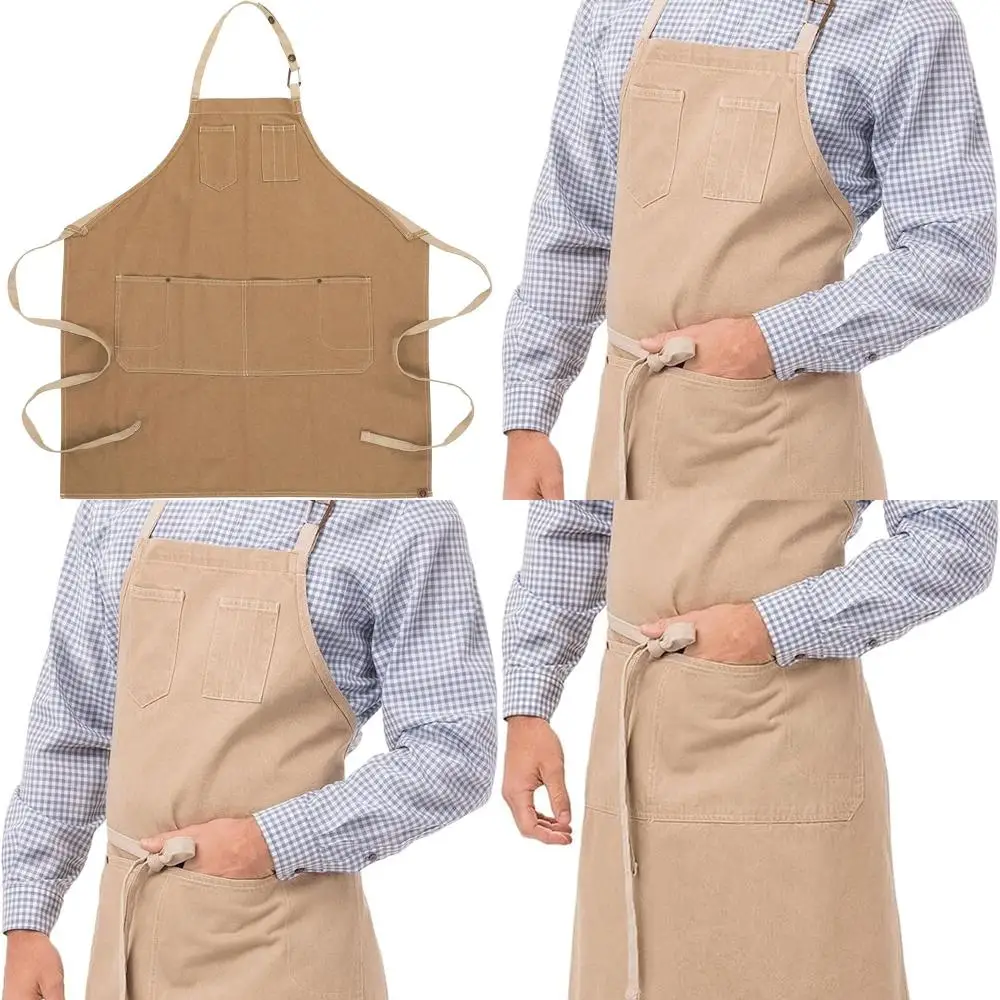 

Фартук нагрудник в стиле шеф-повара унисекс от шеф-повара