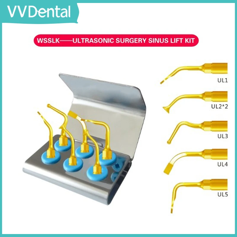 VV Dental Ultrasonic Scaler Surgery Sinus Lift Tips Kit Compatible With MECTRON /NSK Handpiece UL1/UL2/UL3/UL4/UL5