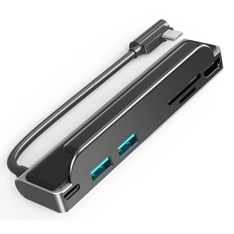 Y43A-USB C HUB 3.0 87W PD -Compatible Converter Type C 90 Degree Multifunctional Side Clip Adapter For Ipad  Pro