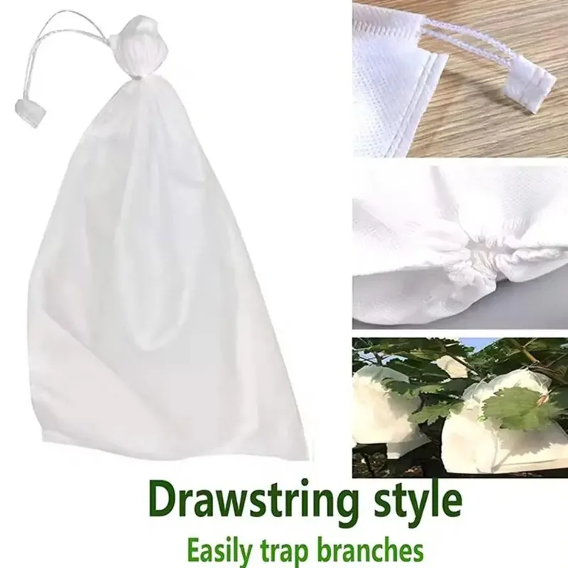50/100pcs Strawberry Grapes Fruit Grow Bags Netting Mesh Protection Agriculture Garden Anti-Bird Tools Vegetable Bags Plant