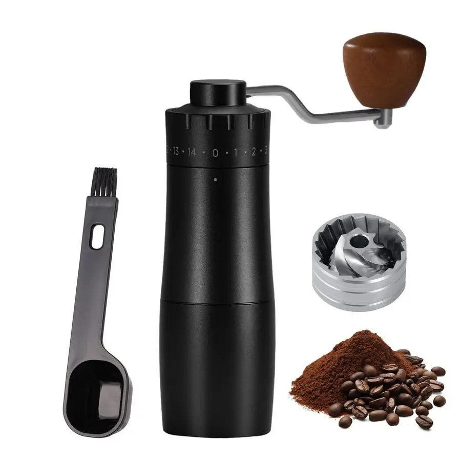 

Coffee Grinder, Hand Coffee Bean Grinder with 6star Stainless Steel Burr for Espresso, Moka, Pour Over, French Press, External A