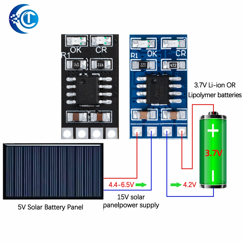 MPPT Solar Charge Controller 1A 3.2v 3.7V 18650 LiPo Li-ion Lithium Battery Charger Module SD05CRMA Solar Panel Battery Charging