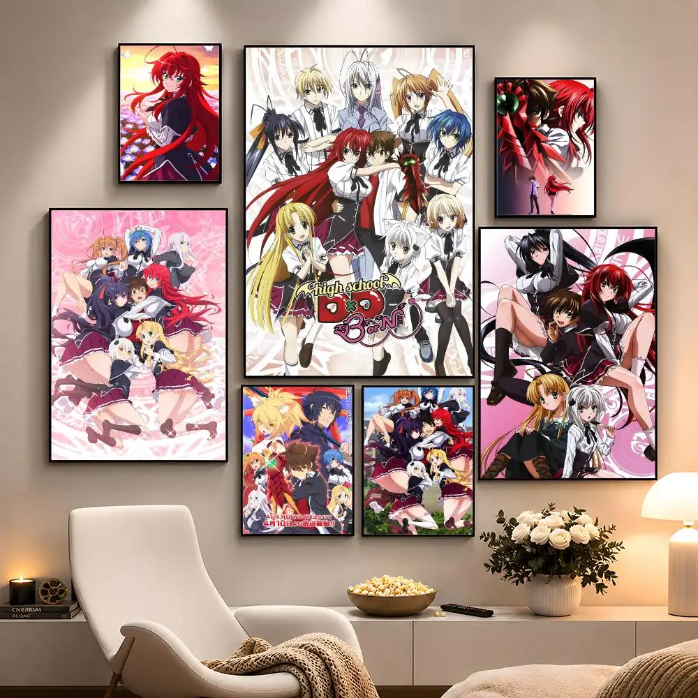 Anime High School DxD Fantasy Poster Peel And Stick Wall Art PP Waterproof HD Bedroom Living Room Home Decor Gift