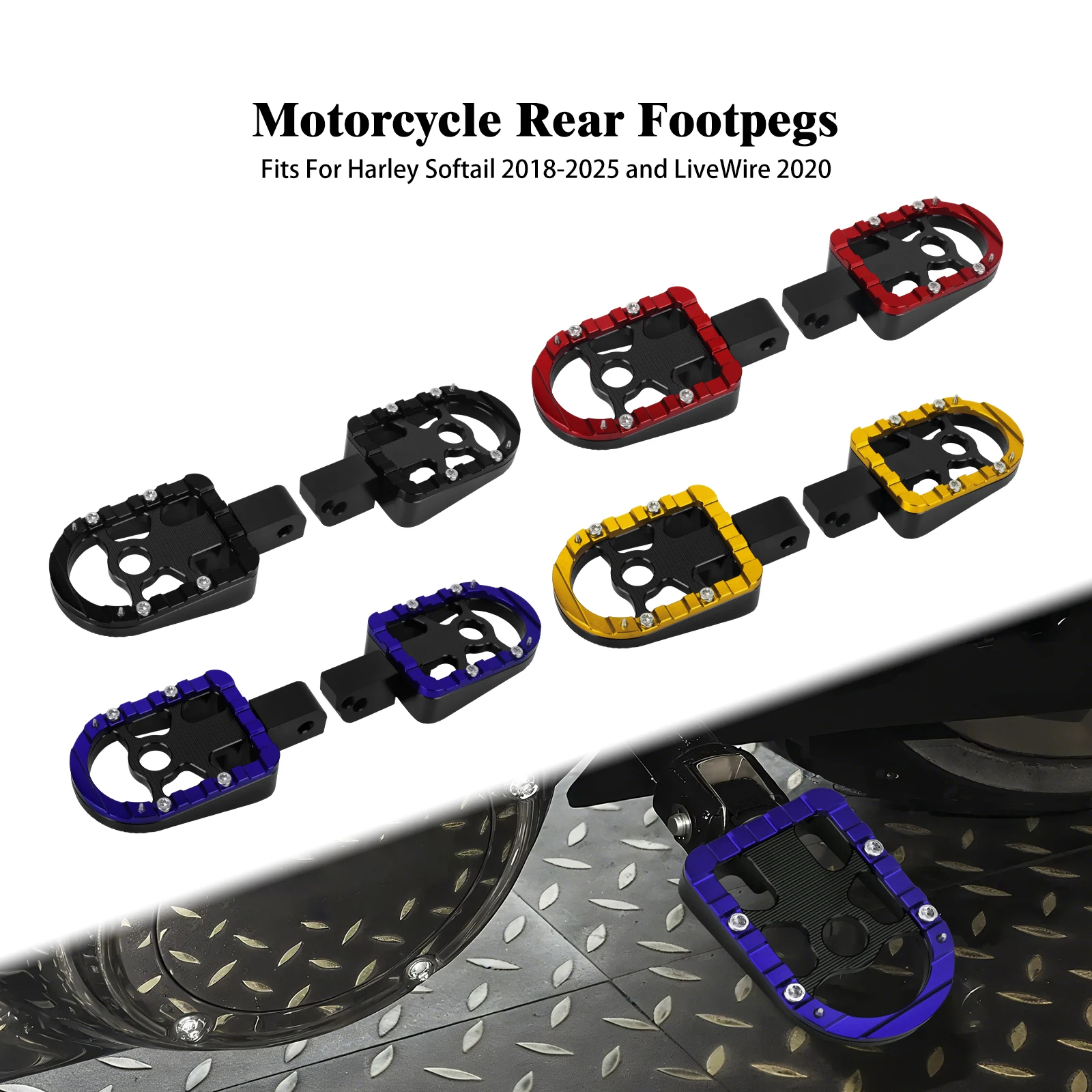 

Motorcycle Footrest Passenger Footpeg Foot Pegs Pedal For Harley Softail Breakout FXBR Fat Bob Fat Boy FLFB Street Bob 2018-2025