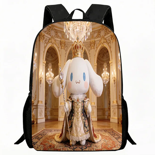 

Kids Bag Royal Style Cartoon Puppy Print Backpack Adjustable Breathable School Bag Durable Lightweight Casual Daypack with Crown