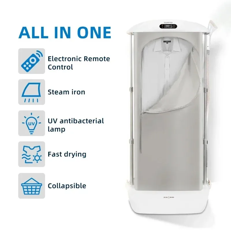 2025New Domestic Foldable Automatic Mobile Wrinkle Removal Folding Portable Uv Steam Electric Clothes Dryer Machine