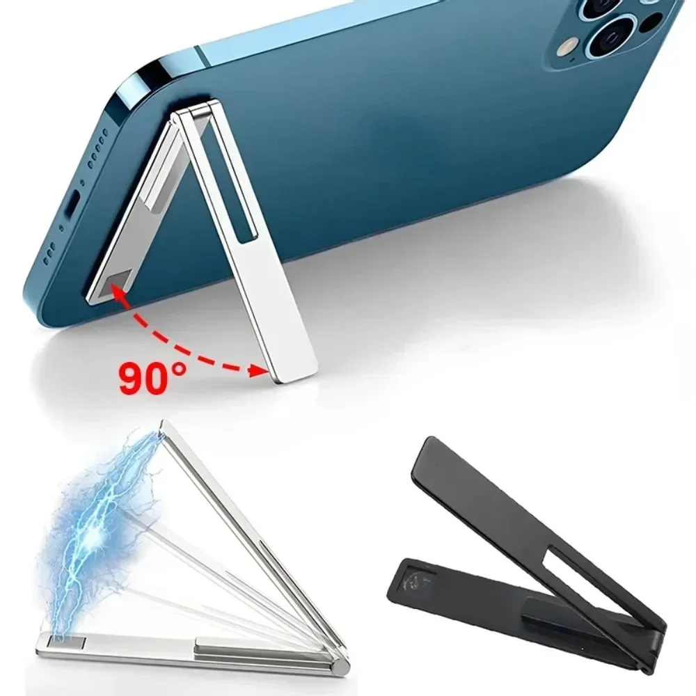 Ultra-thin Magnetic Foldable Mobile Phone Holder Bracket Metal Alloy Desktop Cell Phone Stands Universal Phone Support Kickstand