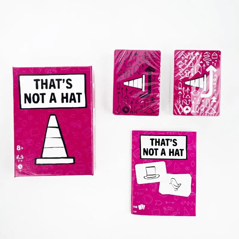 

1 комплект английской настольной игры для 3-8 игроков «Это не шляпа», игровой набор «Счастливая вечеринка», верхняя настольная игра с базовой удлиненной карточкой