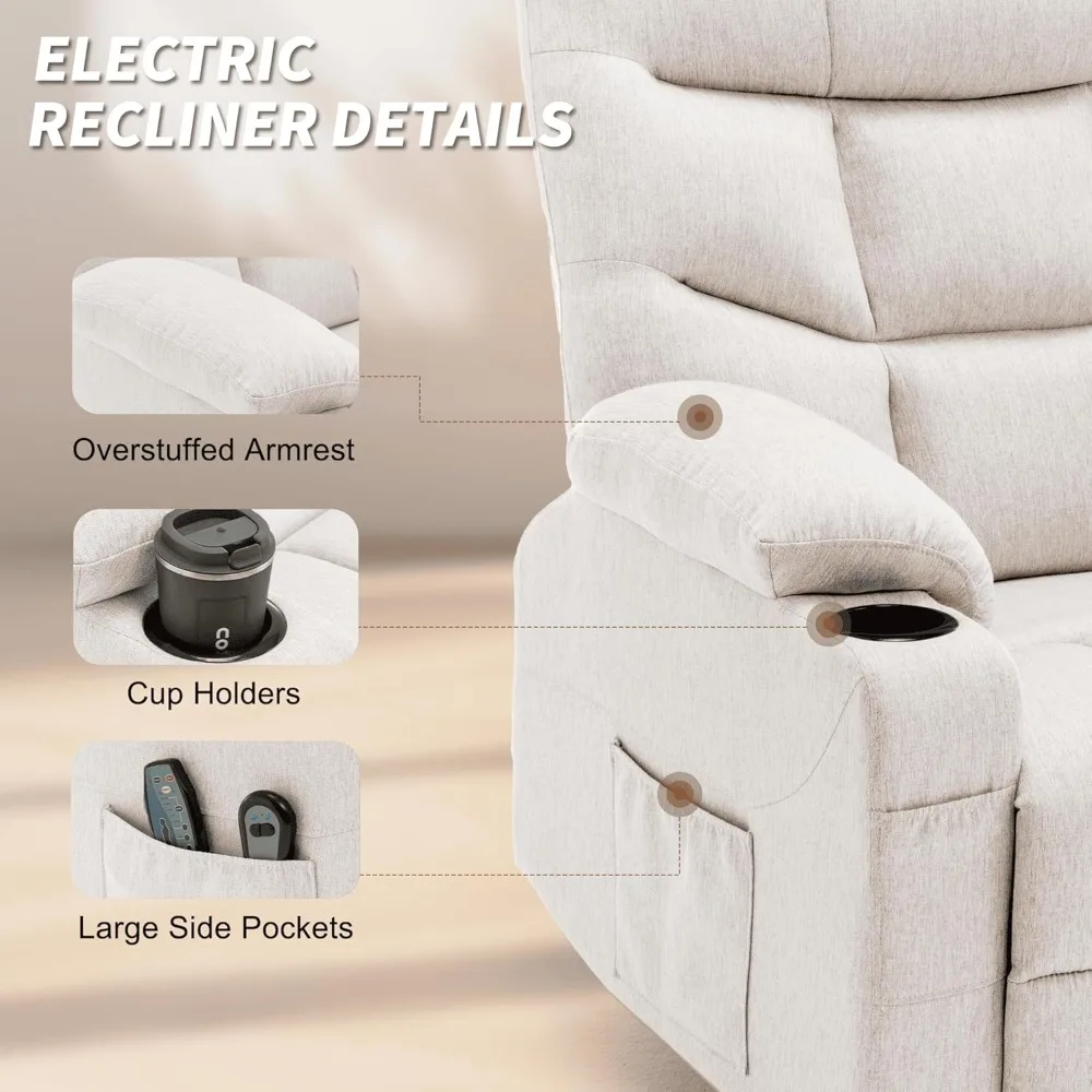 كرسي كرسي مع تدليك وتدفئة، كرسي رفع لكبار السن والكبار، كرسي كهربائي مع جهاز تحكم عن بعد #5