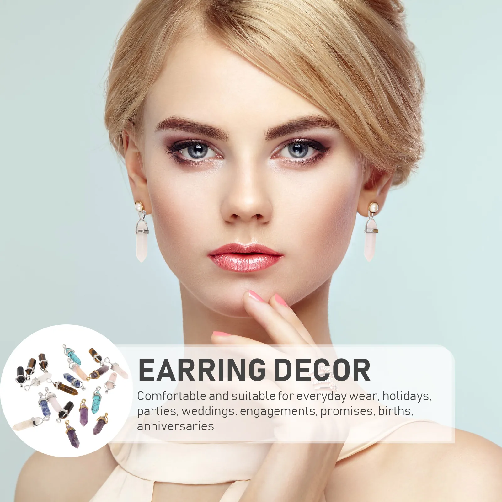 

20 Pcs Crystal Pendant Stone Beads DIY Earrings Pendants Jewelry Stones Necklace Accessory Supplies Accessories