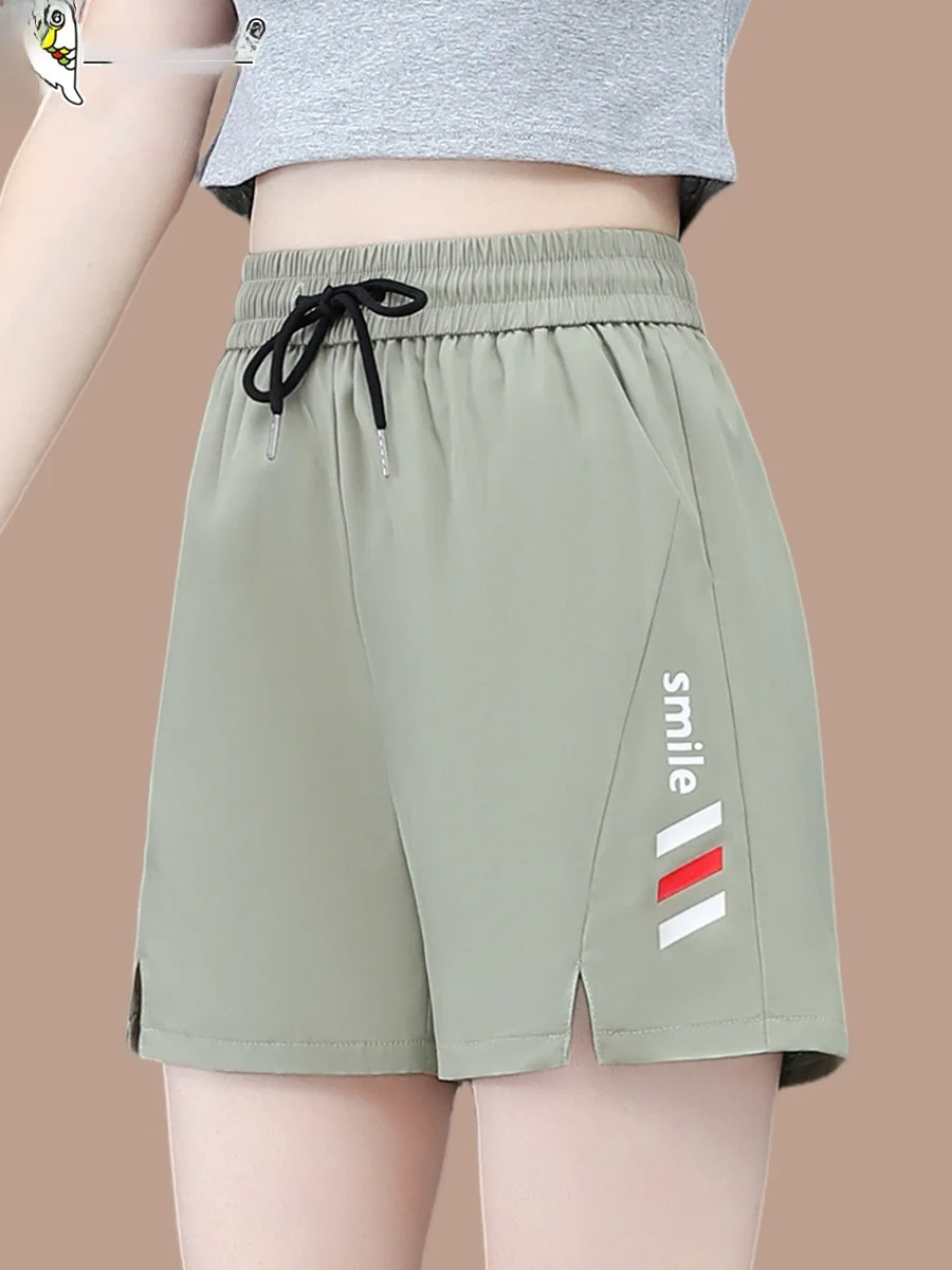 TUCANO Hoge Taille Qui Dry Sport orts Vrouwen Zomer Dunne Wijde Pijpen Broek Casual Loose Fit Polyester Vezel Hoge Taille orts