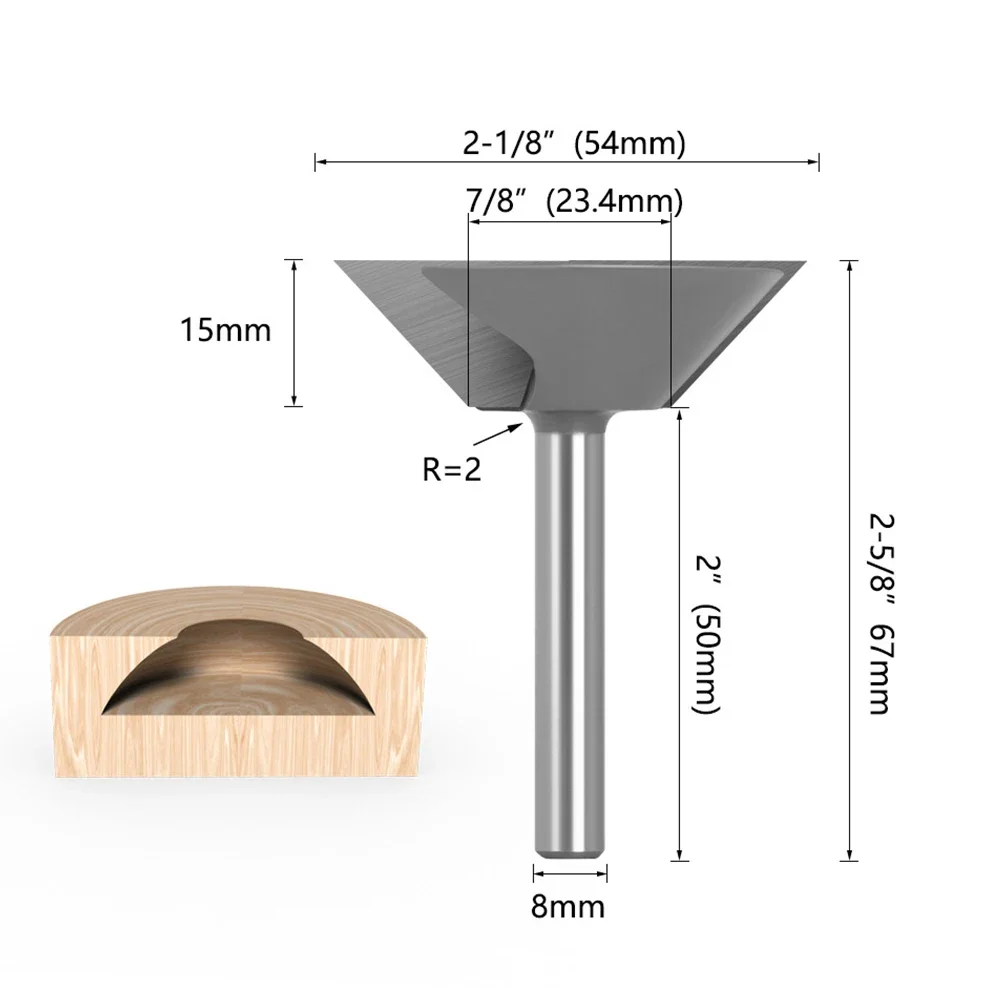 Woodworking Router Bit 600 Grit 8mm Accessories Bottom Cleaning Dovetail Engraving Bit Milling Replacement Shank