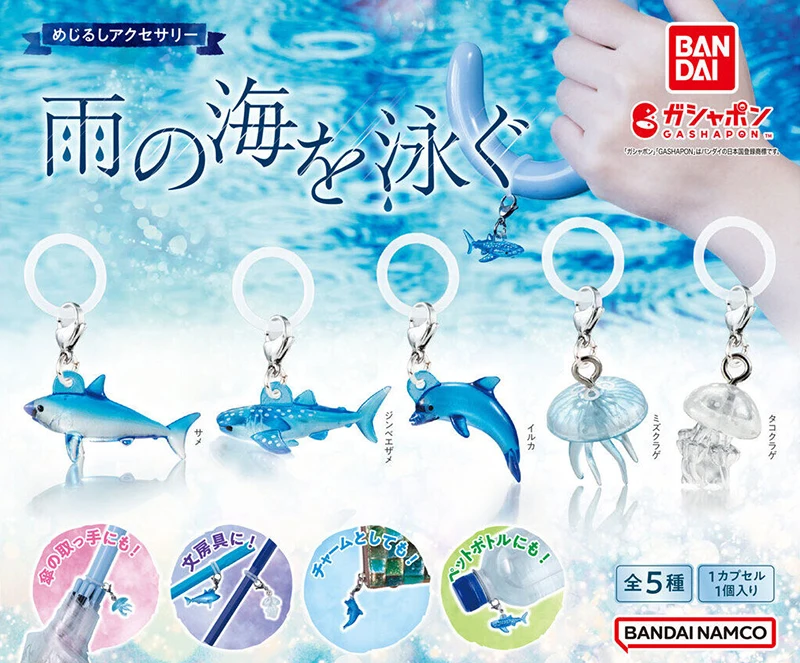 Bandai Gashapon ดั้งเดิมพวงกุญแจร่มปลาวาฬโลมาโลมาสุดน่ารักเป็นของขวัญเป็นแคปซูล