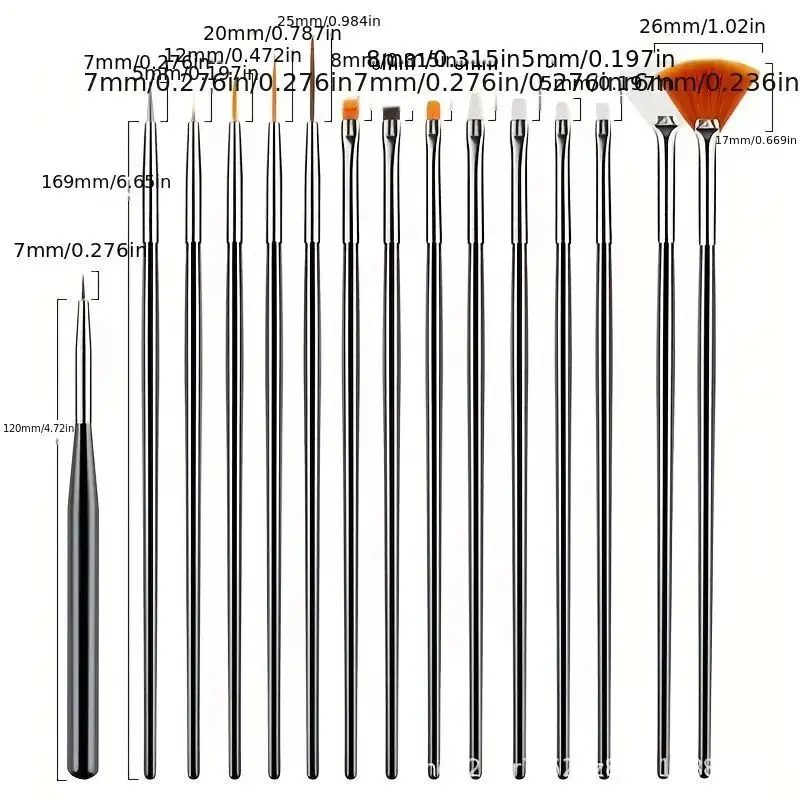 Fine Detail Paint Brush Set, Miniatura Pincel para Detalhamento, Pintura de arte, Acrílico, Aquarela, Óleo, Modelos, 15Pcs