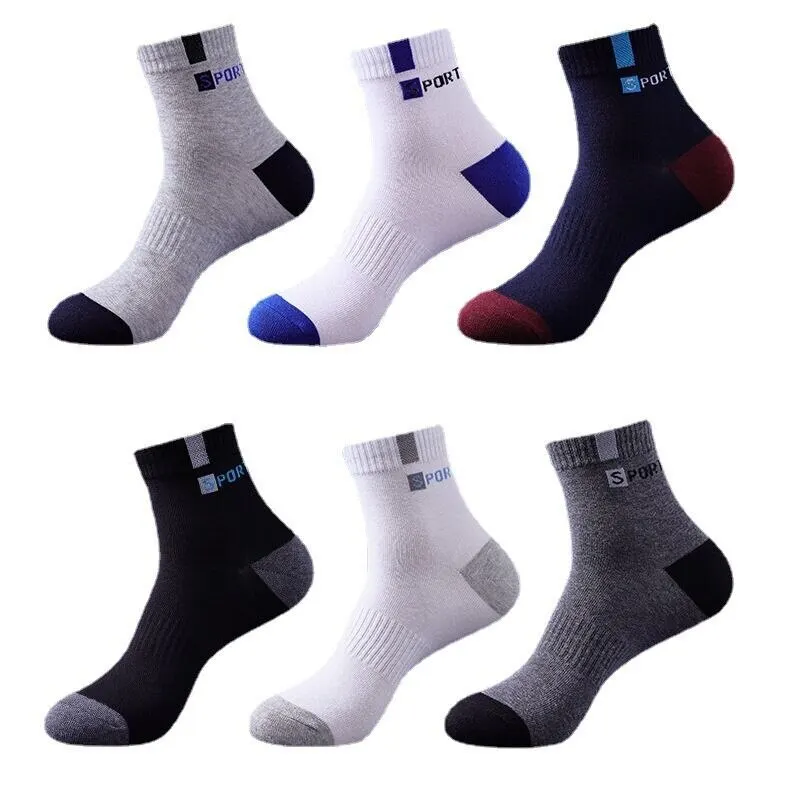 5 Pairs High Quality Polyester Fiber Breathable Deodorant Business Men Tube Socks For Autumn And Spring Summer