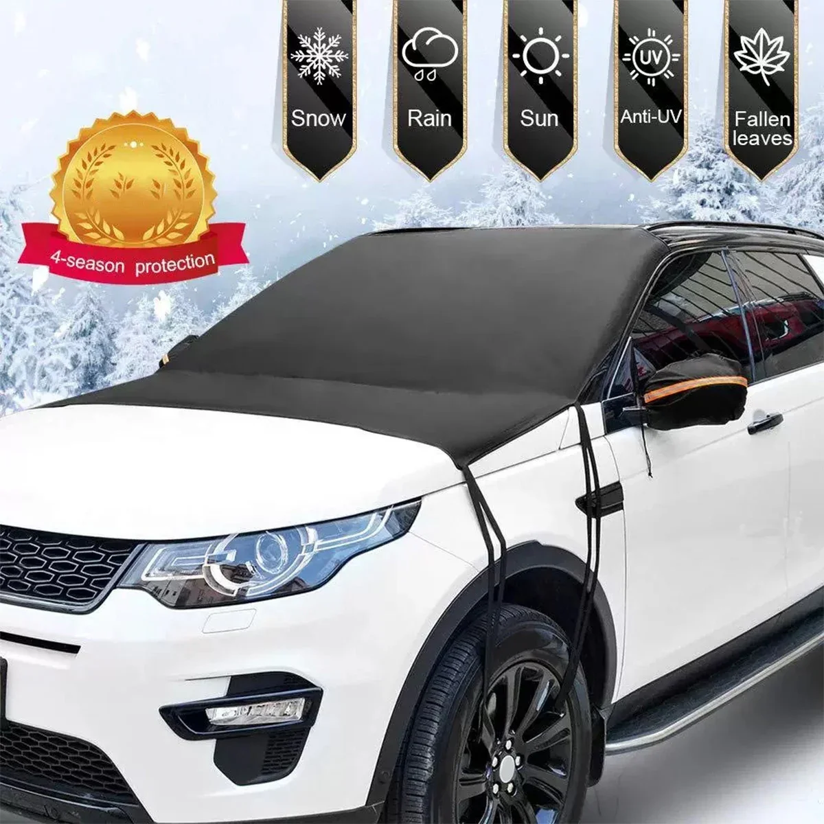 

Windshield Sun Shade Double-Sided Shade Windshield Cover for Snow & Sun Waterproof Windshield Cover with Side Mirror Covers