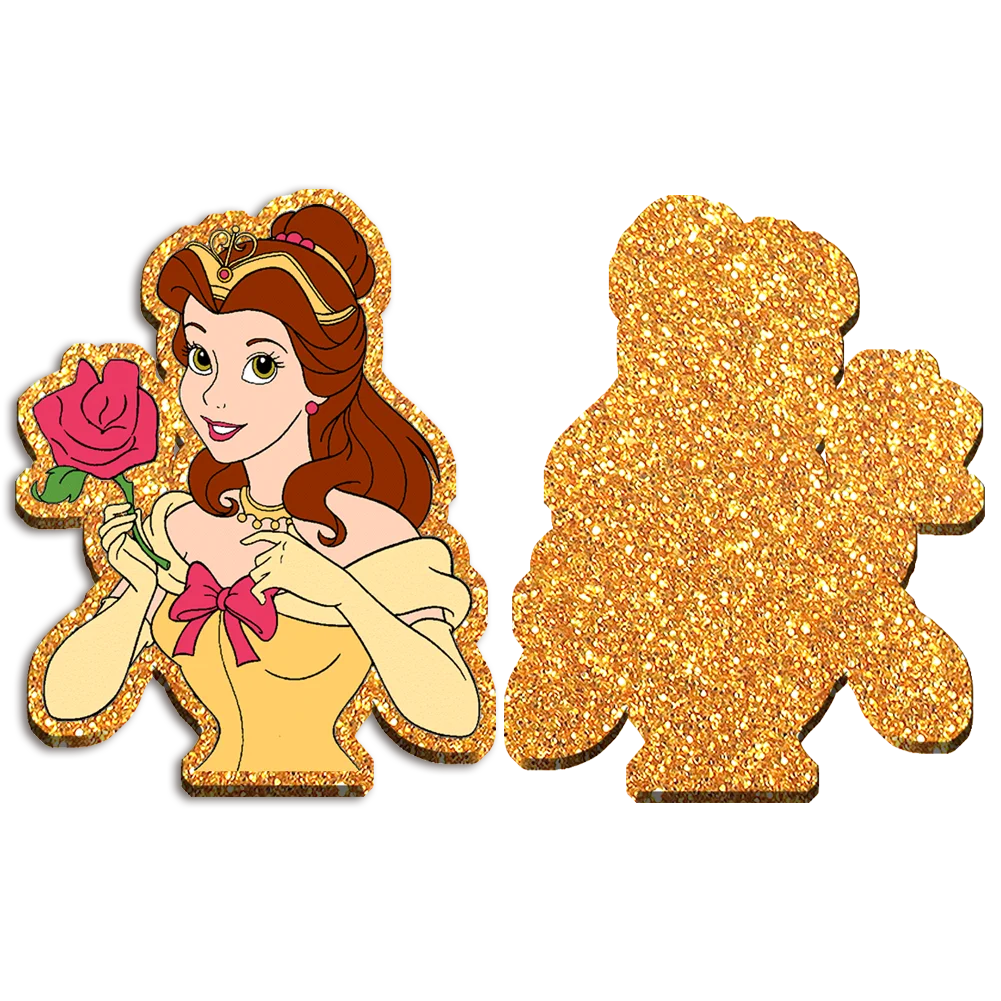 

Chunky Gold Glitter Resin Planar Disney Princess Acrylic Flatback For Girls DIY Phone Case Hair Bow Craft Keychains Accessories