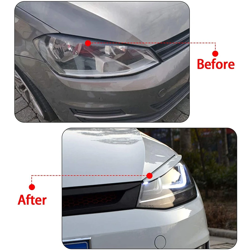 Autokoplamp Wenkbrauwen Koplamp Oogdeksel Wenkbrauwhoes Oogleden Covers voor Golf 7 MK7