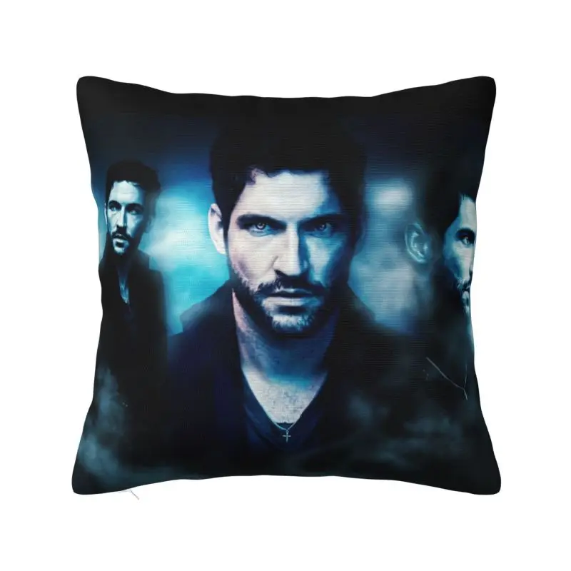 

Lucifer Morningstar Cushion Covers Polyester Satan Devil Tv Show Pillow Case Sofa Car Square Pillowcase Living Room Decoration