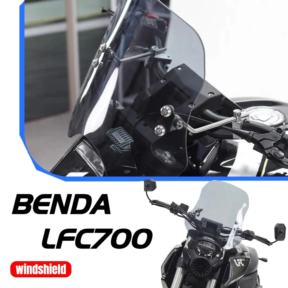 Parabrisas grueso y regulable en altura modificado para accesorios de motocicleta Benda LFC700.