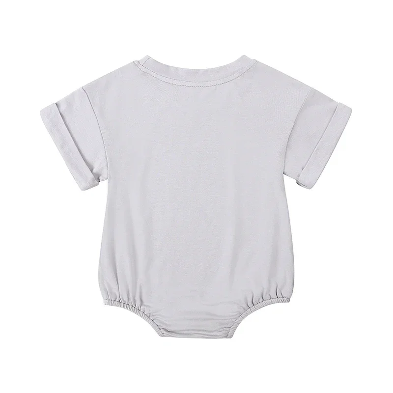 ملابس صيفية للأولاد والبنات لحديثي الولادة لعام 2025 ثوب فضفاض من ألياف الخيزران غير رسمي 3-24 متر بدلة للأطفال الرضع ملابس للجسم بأكمام قصيرة