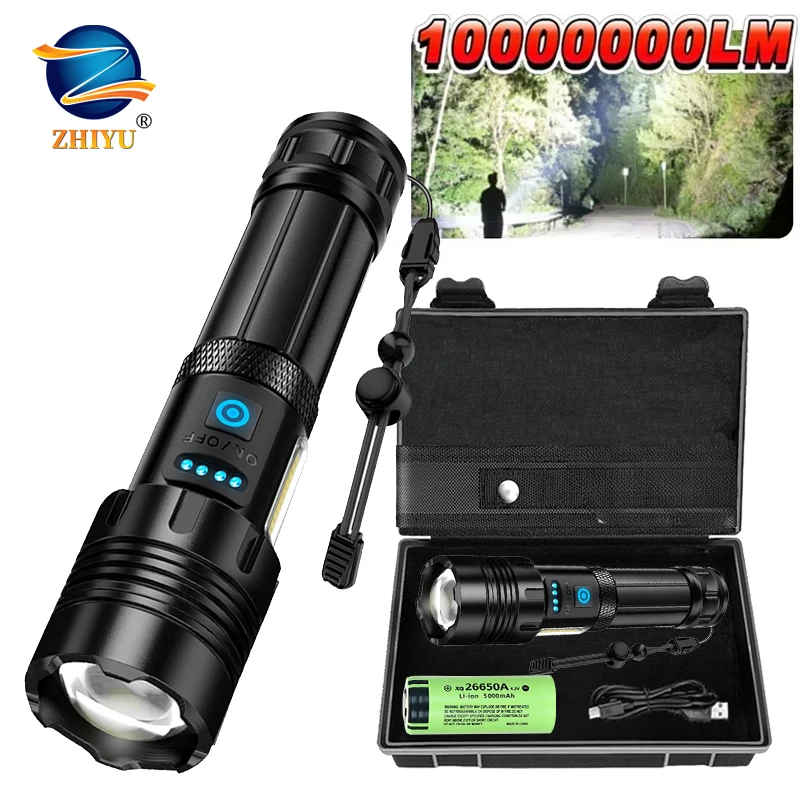 

Мощные перезаряжаемые светодиодные фонарики, ультра яркий тактический фонарь, аварийный телескопический зум-светильник для уличной лампы для кемпинга