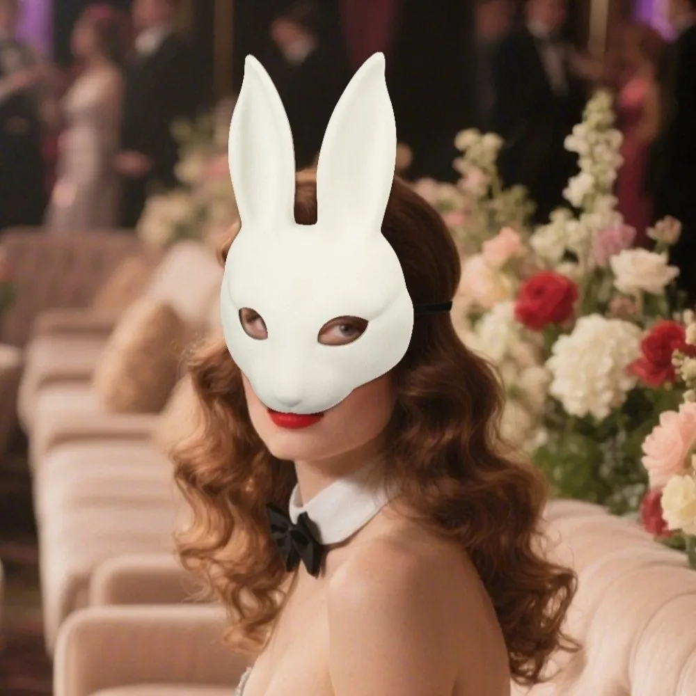 

Realistic White Rabbit Mask Novelty Rabbit Face Rabbit Cosplay Mask Comfortable Fit Handmade DIY Rabbit Mask Easter Celebrations
