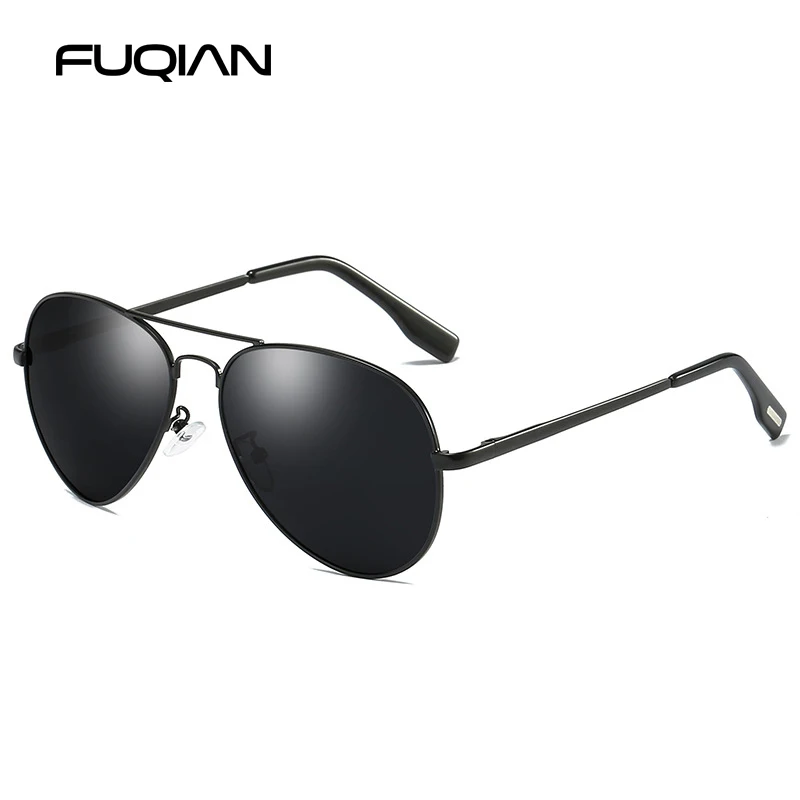 Classic Pilot Polarized Sunglasses Men Luxury Metal Black Aviation Sun Glasses Male Fashion Driving Vacation Shades UV400