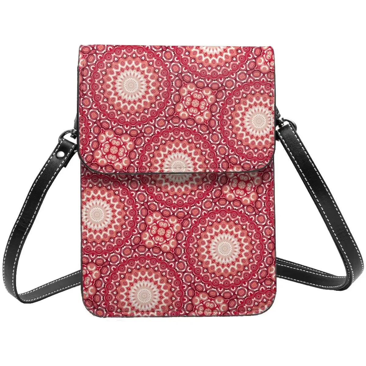 Bright Mandala Shoulder Bag Vintage Bohemia Woman Fashion Mobile Phone Bag Retro Leather Outdoor Bags