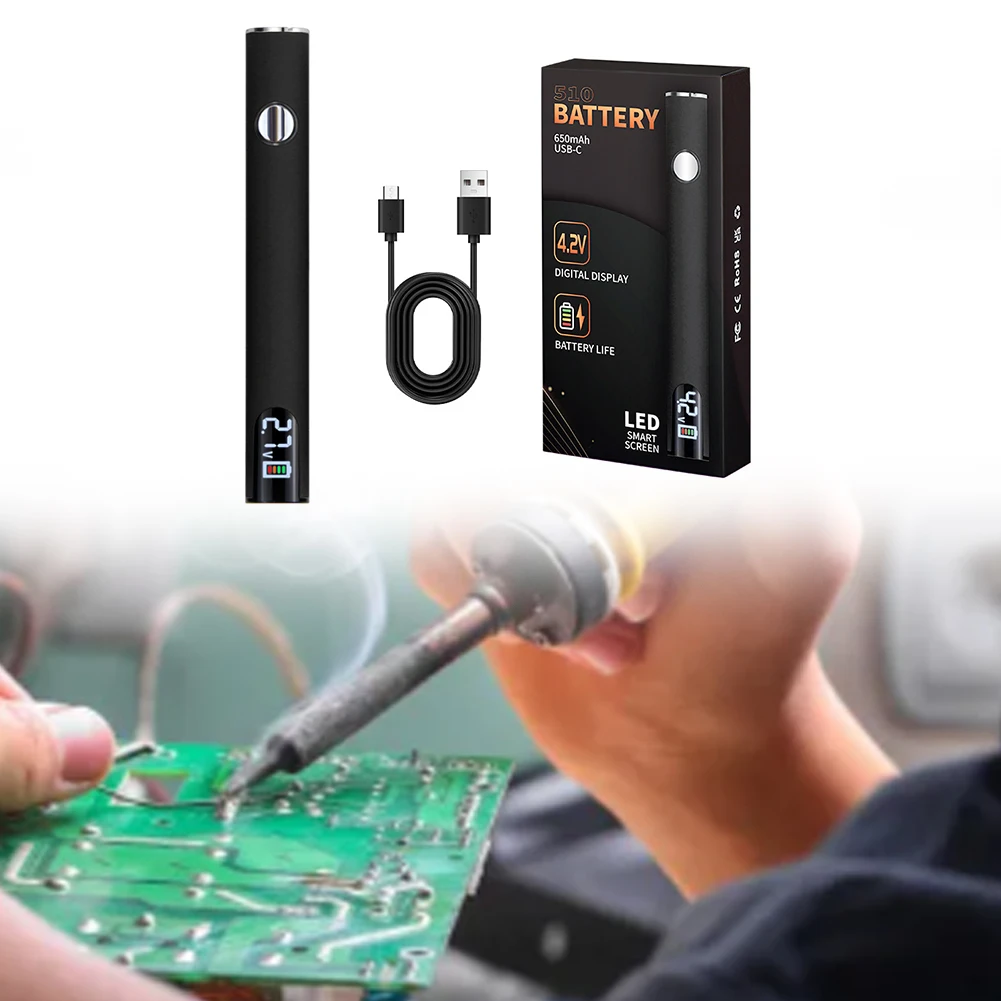 

510 Thread Battery Cart Pen Smart Soldering Iron(No Soldering Iron Tip)(Black)