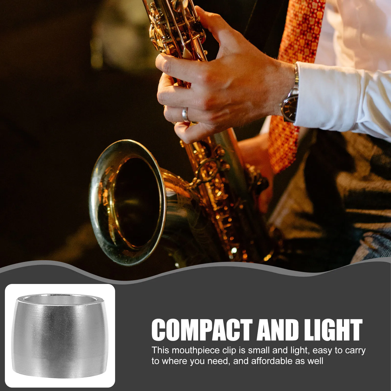 クラリネットリガチャー金属クランプ強力で耐久性のある交換用クリップ管楽器アクセサリー用軽量金属リガチャークリップ