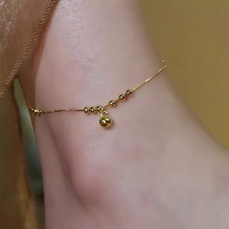 New Design Geometry Transfer Beads Bell Feet Anklets for Women Sexy Fashion Foot Bracelet Luxury Jewelry