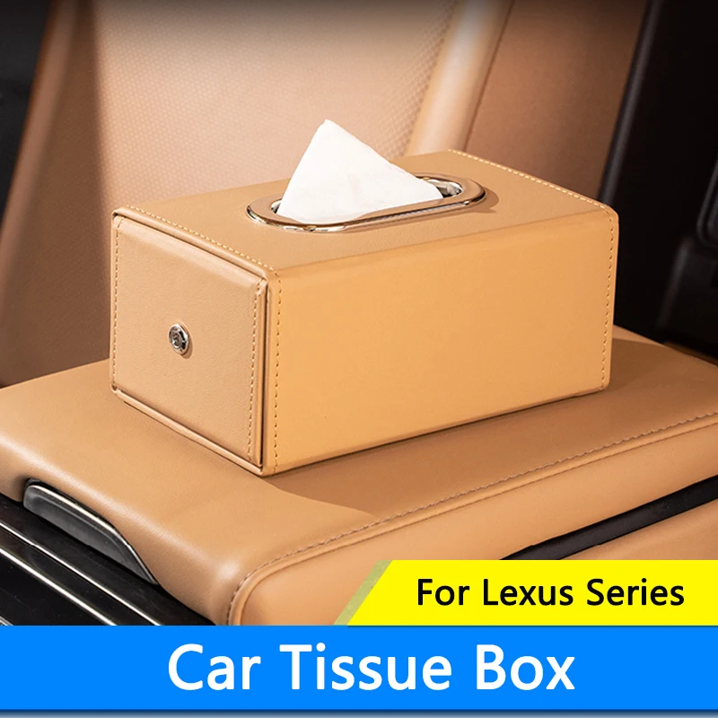 

QHCP Car Tissue Box Backrest Suspension Fixed Leather Tissue Storage Box Tissue Bag Fits For Lexus ES RX NX Interior Accessories