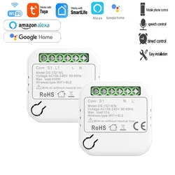 Mini Tuya Smart Switch WiFi without/with Neutral version APP Remote Timing DIY Circuit breaker works with Alexa Google Home