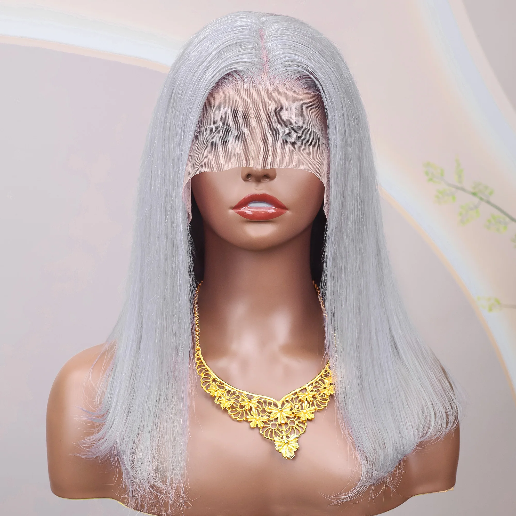 

13x4 Short Bob Wigs Silver Grey Lace Front Wigs Human Hair Pre Plucked Ash Gray Blonde 613 Lace Frontal Wig Human Hair Bob Wig