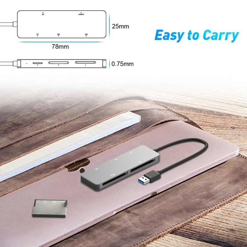 Imagem -06 - Leitor de Cartão Multifunções Usb 3.0 para pc Acessórios para Laptop Cfast cf xd sd tf em 5gbps