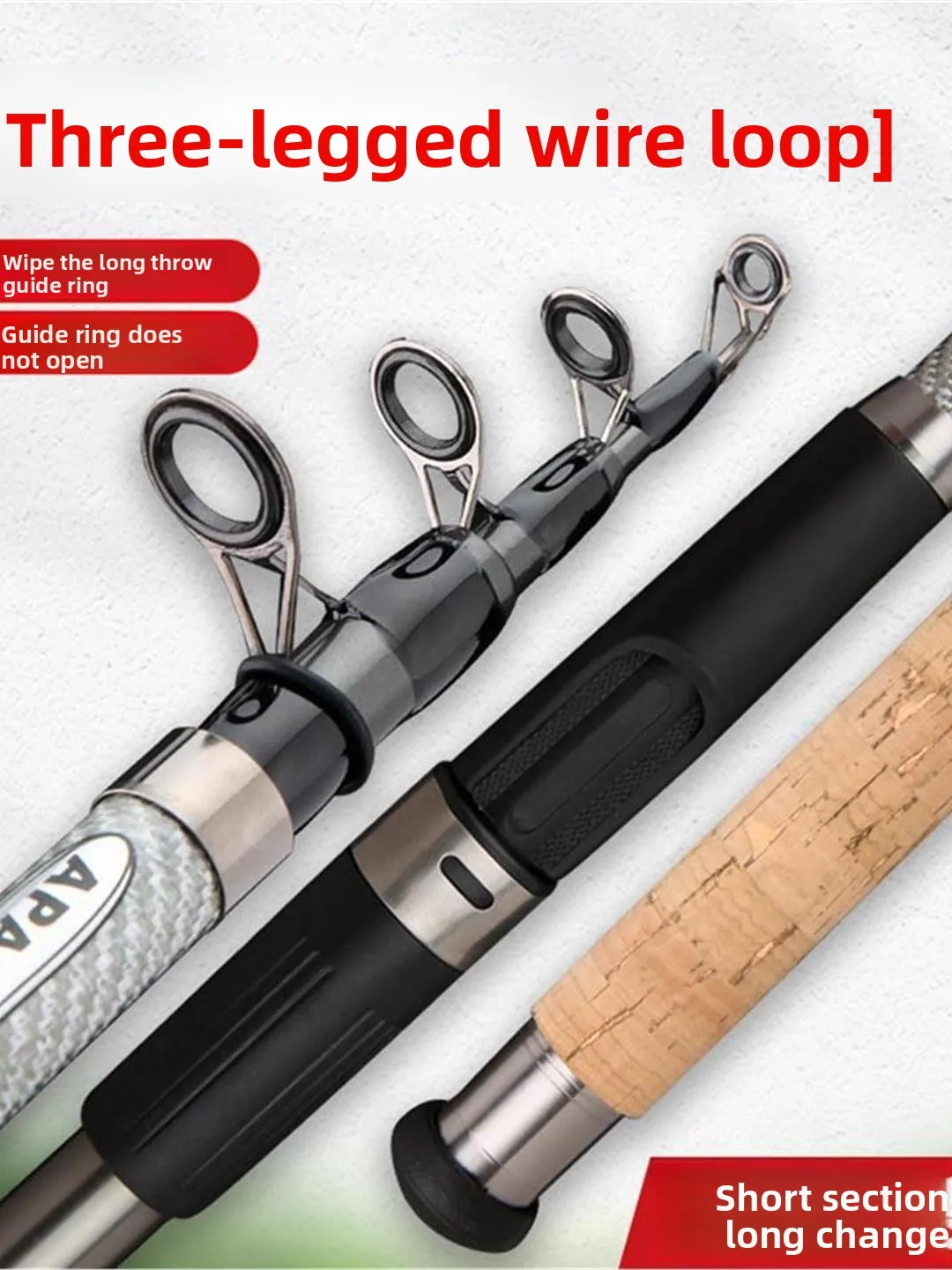 طقم صنارة صيد خفيفة الوزن من الكربون مع مقبض خشبي، صنارة صيد طويلة المدى للشاطئ والمحيط، صنارة صيد صلبة للرمي، موديل جديد