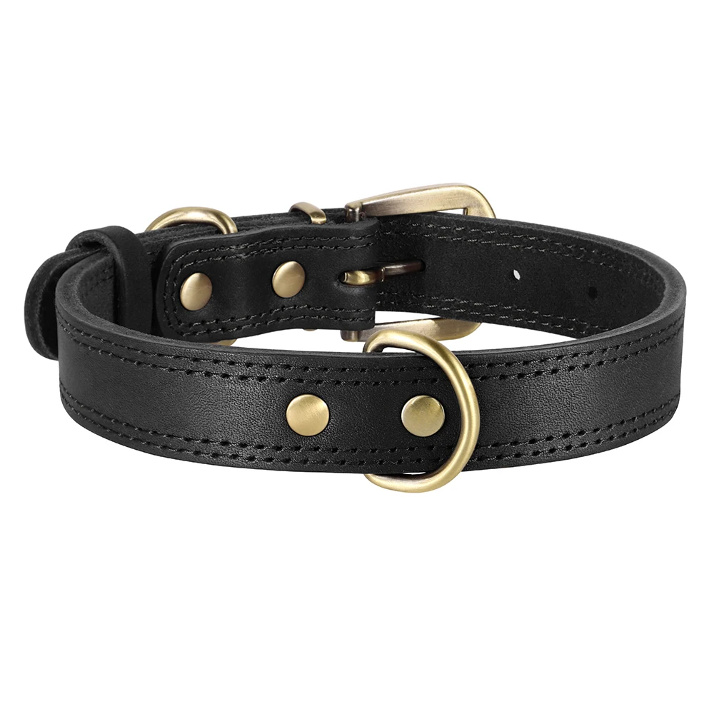Echtes Leder-Hundehalsband, Langlebiges Welpenhalsband, Echtes Leder-Haustier-Halsband, Verstellbar für Kleine, Mittlere und Große Hunde, Pitbull – Detail 8