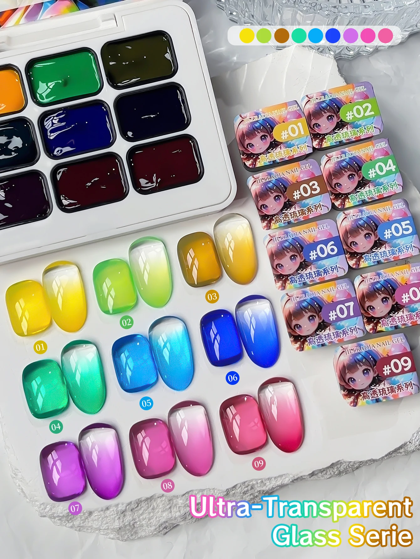 9Colors Nail Art Color Nail Polish Hard Long-Lasting Slap Glue Gradient Effect Nail Art Gift Nail Art Shop DIY Nail