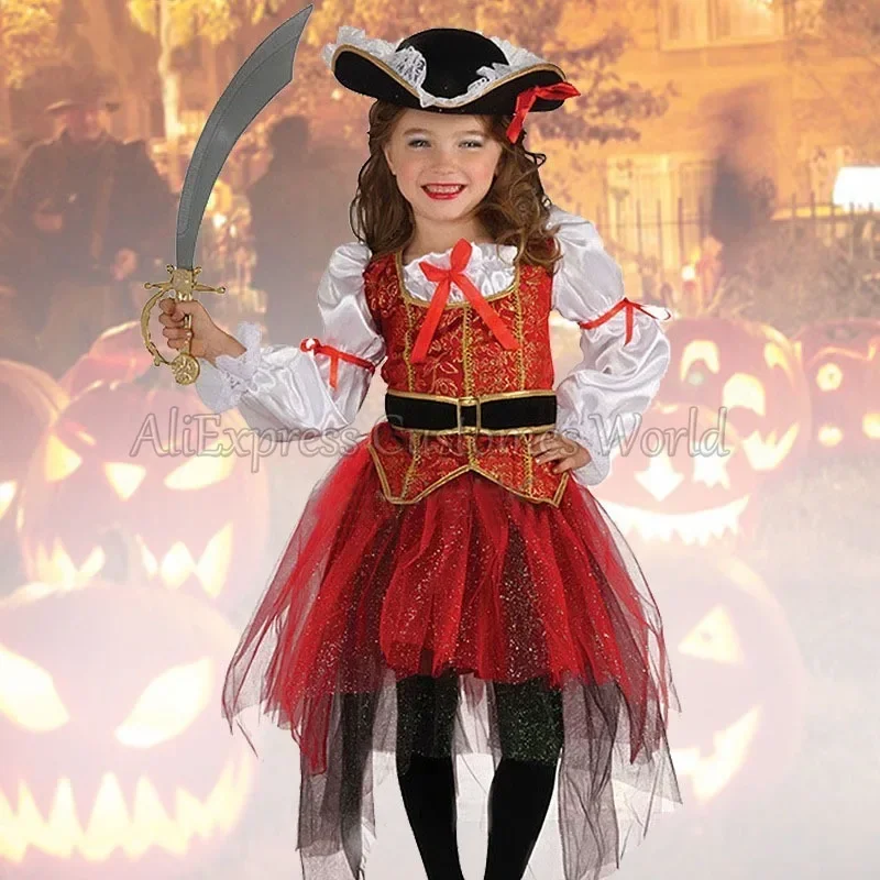 Disfraces de pirata para niñas, guardería, Halloween, regalo de Navidad, disfraz de fiesta, disfraz de Cosplay para niños, ropa de actuación