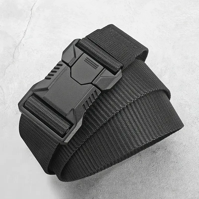 The New Men's 125cm  Quick Release Pluggable Buckle Men Belt Breathable Outdoors Belts For Men Pants Belt image 2