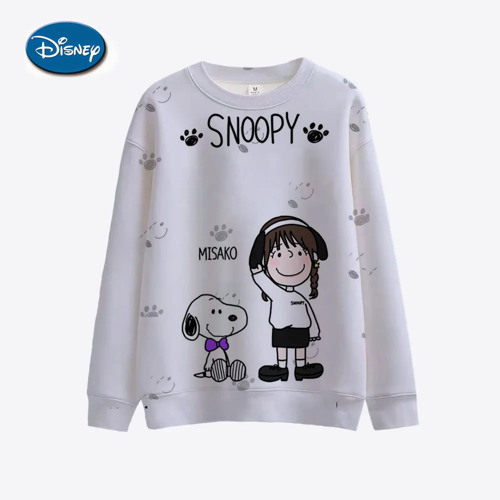 Snoopy Coffee Women\'s Hoodie Cartoon Print Harajuku Long Sleeve Cute Hoodie Casual Loose Sweatshirt Fashion Tops Clothing