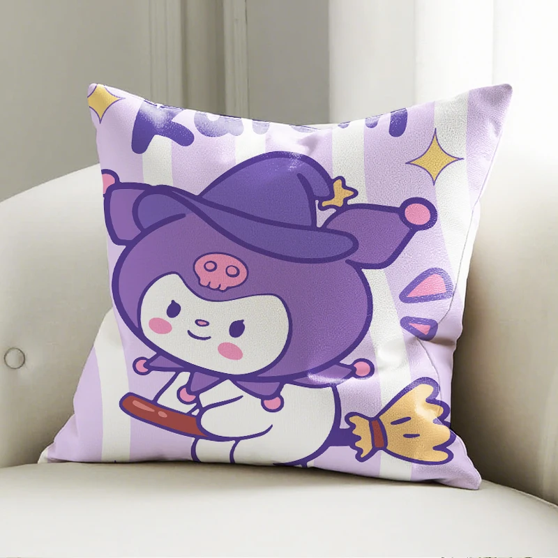 

Sanrio Kuromi Pillow Cover Witch Pattern Decorative Cushion Sofa Bedroom Home Decor Gift