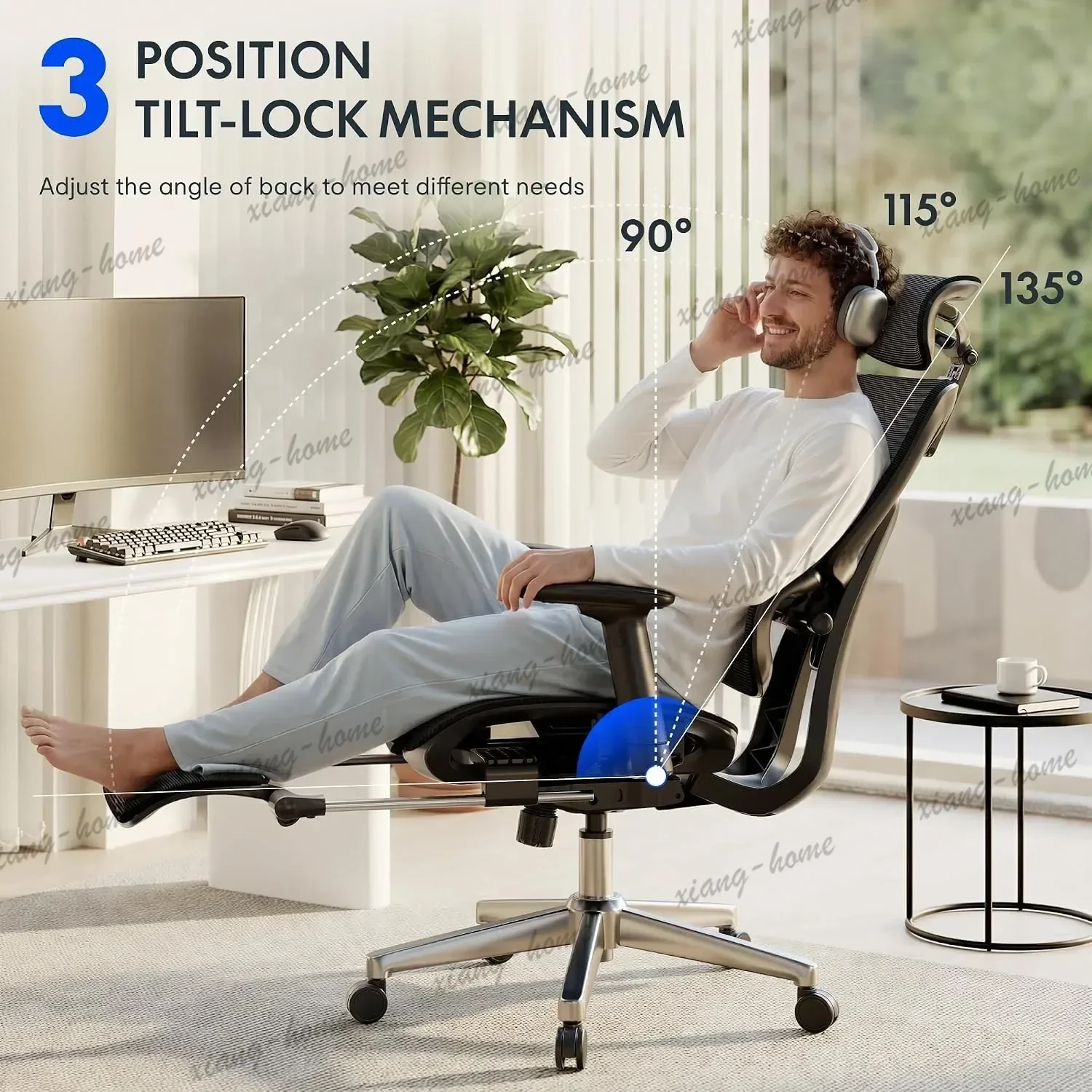 lsReclining Breathable Comfortable Office Chair Rotating Padded Flexible Versatile Office Chair Chaise Ergonomique Home Furnitur