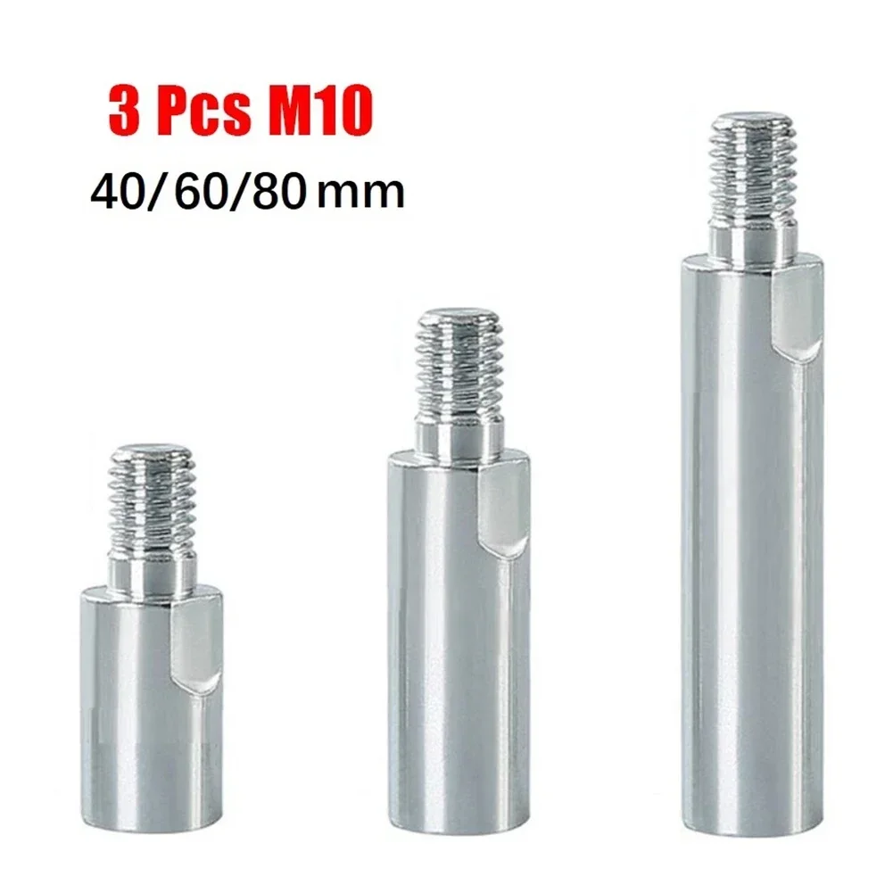 3pcs M10 Angle Grinder Extension Rod Thread Adapter Rod Polishing Pad Grinding Connection Rod Polisher Accessories