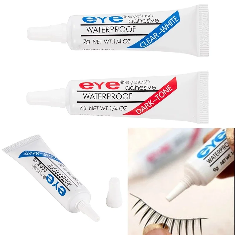 Colla per ciglia Strumento impermeabile Strumenti per trucco Accessori Nuovo forte adesivo per colla per ciglia finte 7g, scuro o trasparente