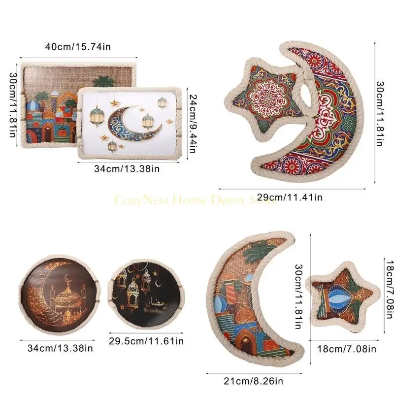 92 sofisticato Eid Mubarak Accento dei vassoi in legno per i decori e i regali Ramadans