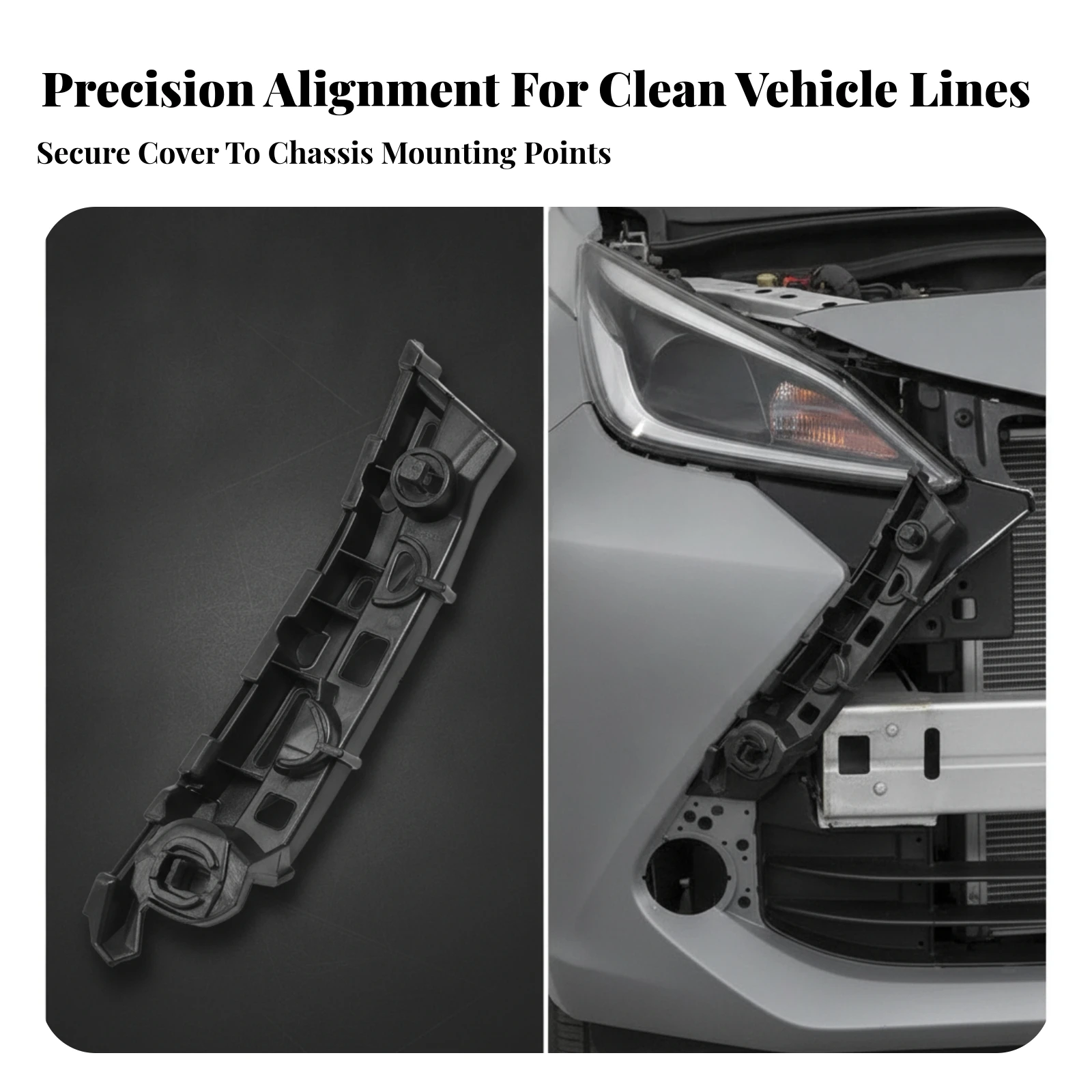 Front Bumper Bracket Compatible Front Bumper Bracket Retainer Brackets Matte Black Car Part Easy Installation for Mechanics