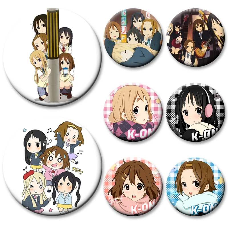 Cute Anime Girl Brooches Anime K-on! Badge Hirasawa Yui Akiyama Mio Kotobuki Tsumugi Nakano Azusa Tainaka Ritsu Lapel Pins Gifts