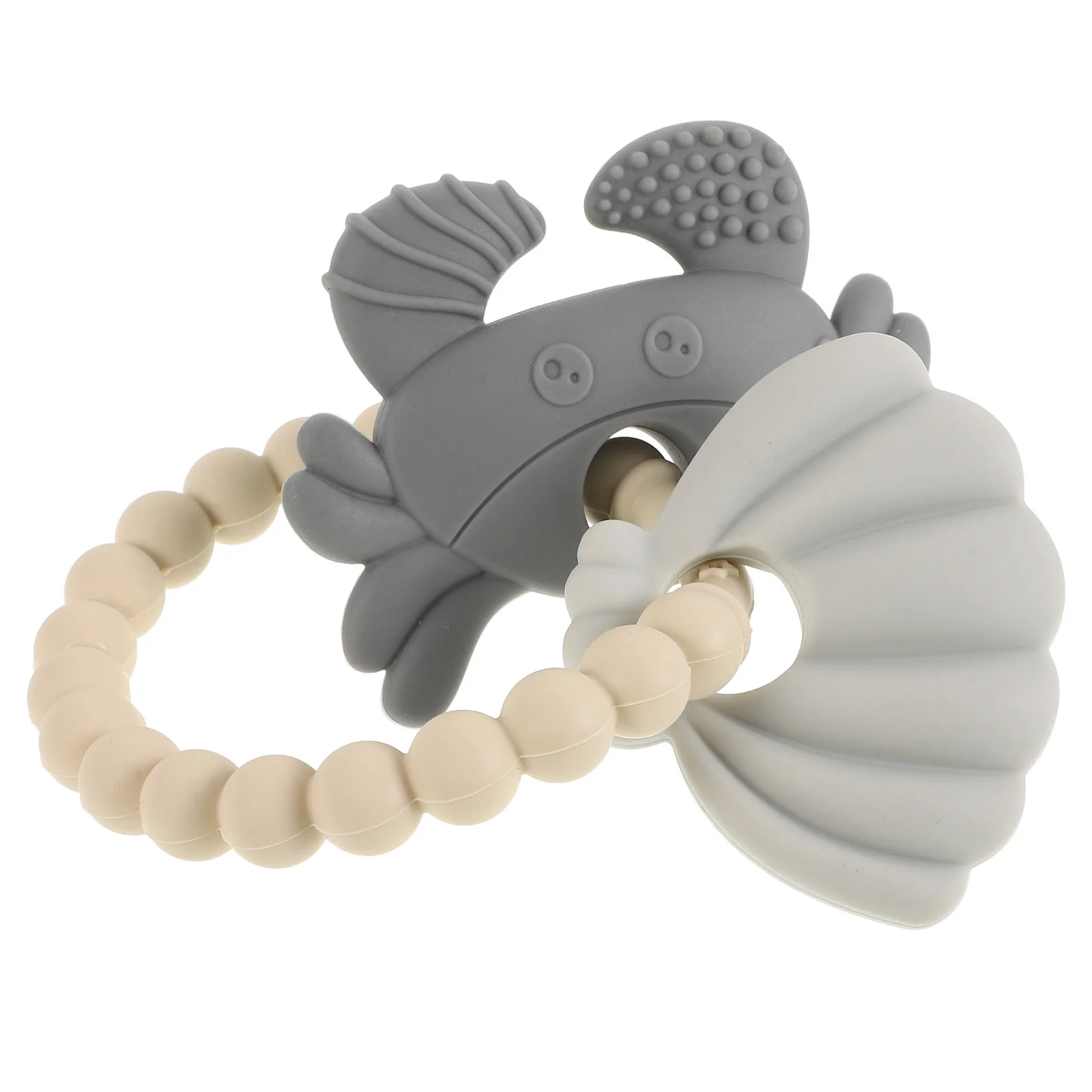 حلقة تسنين للأطفال من السيليكون على شكل سرطان البحر ناعمة لتخفيف المضغ لحديثي الولادة، عضاضة تنموية آمنة للإمساك #2